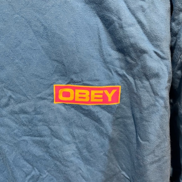 Obey Blue/Pink/Yellow Long Sleeve Size XL - Picture 4 of 8